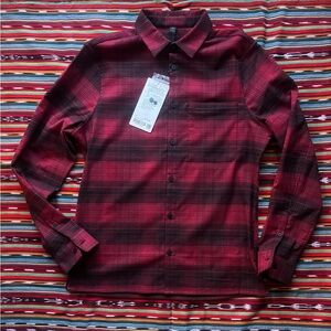 NWT New Lululemon Mens Masons Peak Flannel Red Buffalo Plaid Long Sleeve Shirt M
